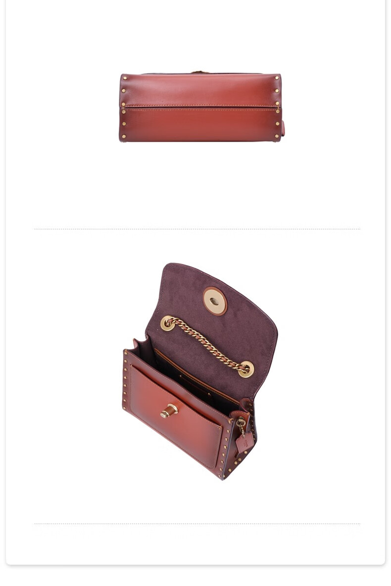 coach 蔻驰 女士专柜款parker山茶花系列小号信封包帆布涂层配皮单肩