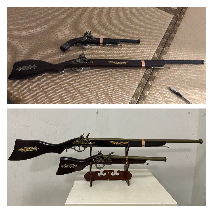 影视道具复古枪a欧洲法式时崎狂三cos模型高颜值桌面实木海盗枪摆件