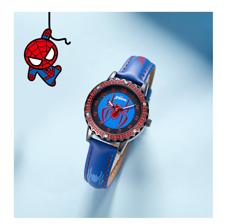 官方认证迪士尼儿童漫威蜘蛛侠手表男童防水防摔男孩小学生电子表只看