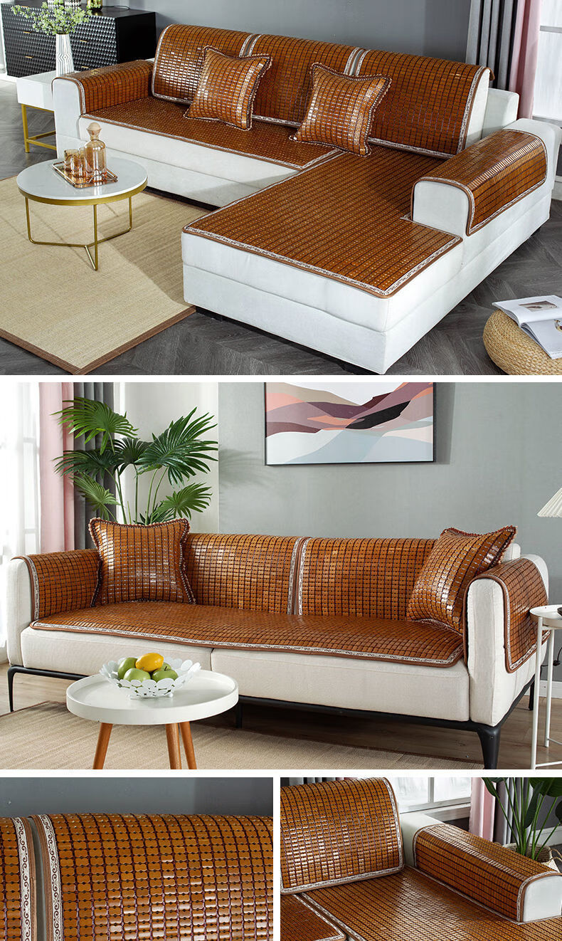 花仟陌夏季麻将凉席红木沙发凉席垫防滑坐垫夏天款简约现代中式通用