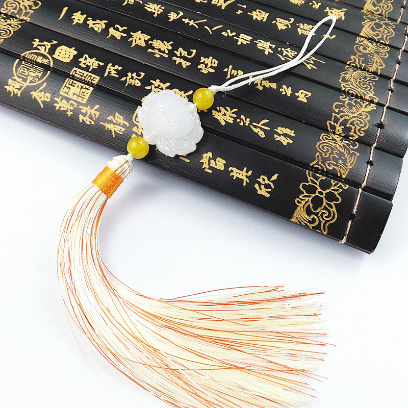 朴芬双色白玉流苏diy古风流苏穗子扇子挂件中国风扇坠车挂挂饰吊坠