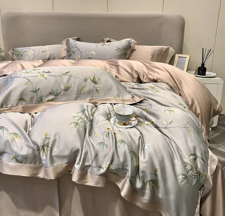 毕加索四件套高端100支双面天丝床品四件套夏季冰丝被套裸睡丝滑床单