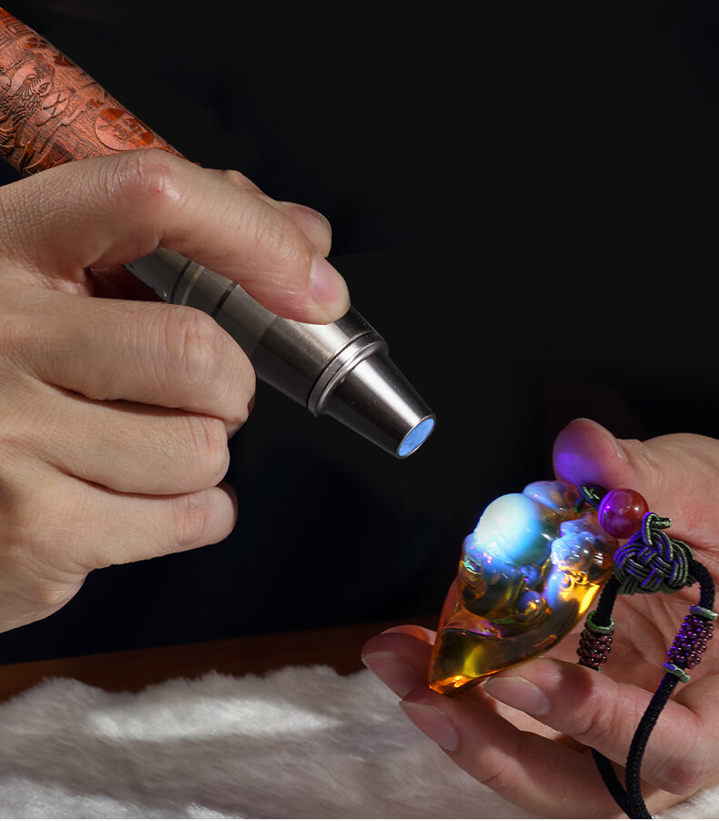 天火玉石手电筒强光充电照鉴定专用翡翠紫光灯超亮鉴珠宝专业鉴玉紫檀