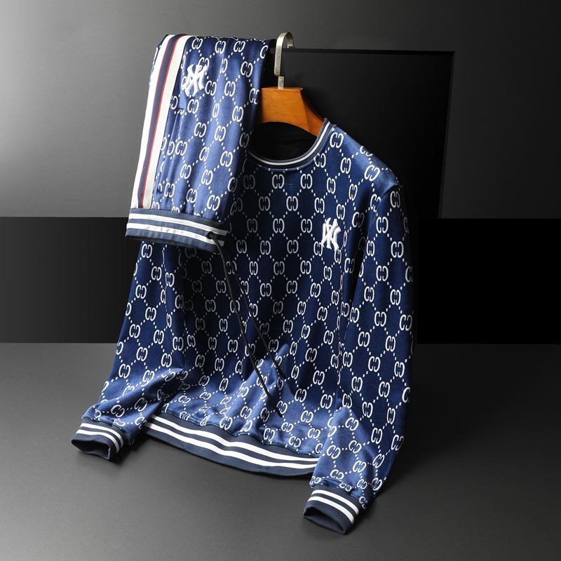 【京选优品×潮牌】欧洲站高端男装双g酷奇男士休闲套装2020秋冬双面