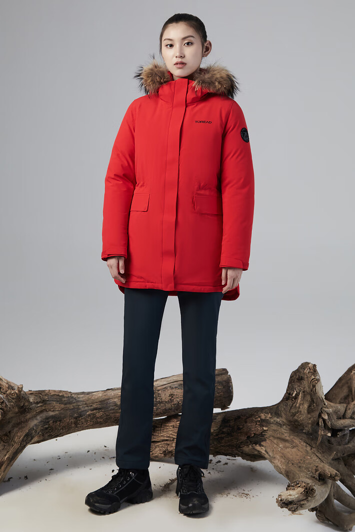 探路者toread羽绒服女20秋冬新款户外防风保暖多口袋中长款防寒外套