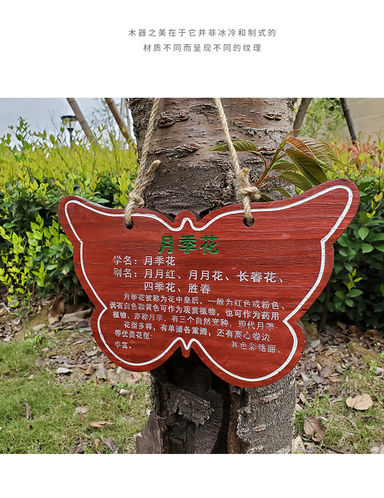心语花坊树牌花草牌定制爱护花草提示牌警示牌插地牌植物标识牌树木