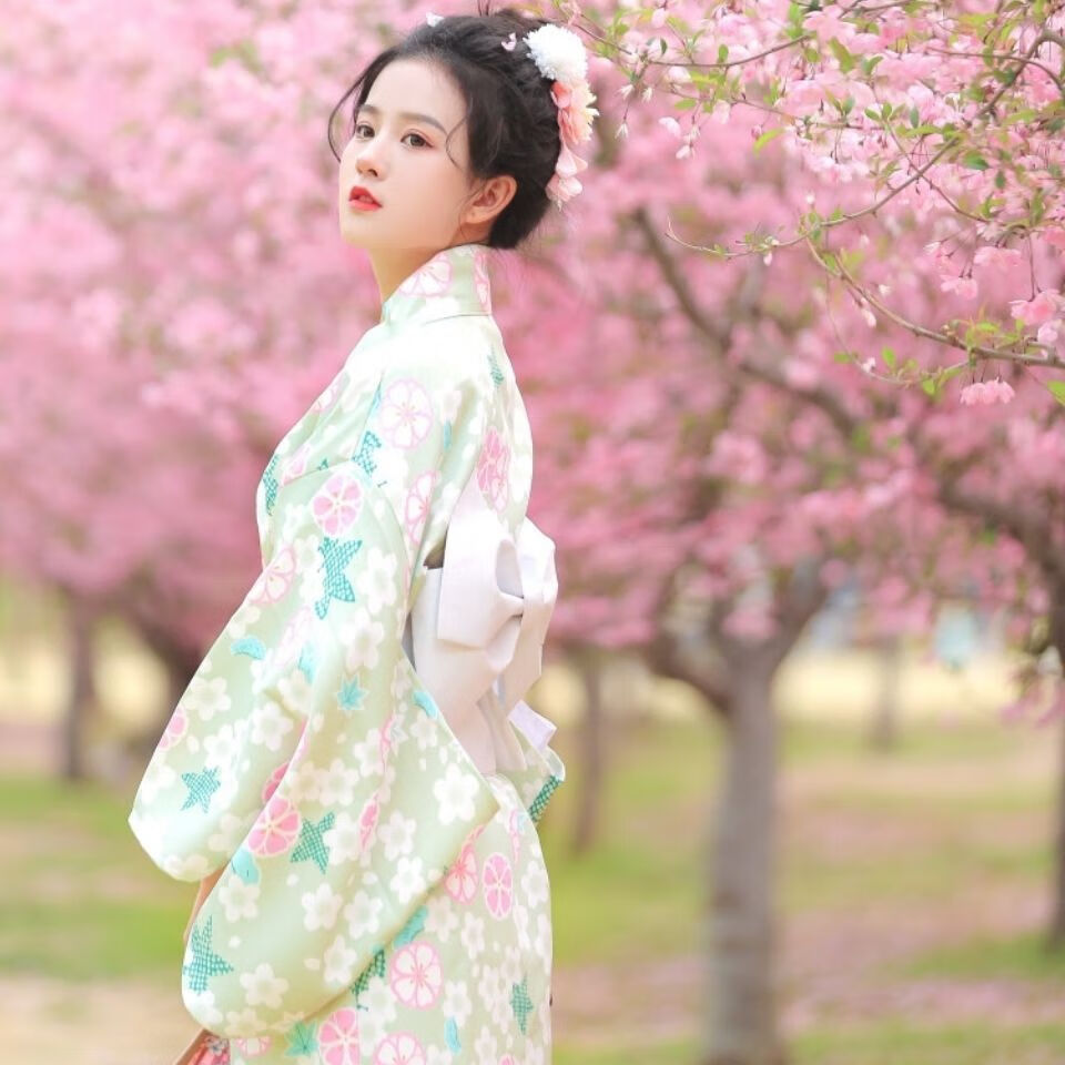 和服女正装神明少女和服套装日式拍照服装女日系写真衣服改良樱花和服