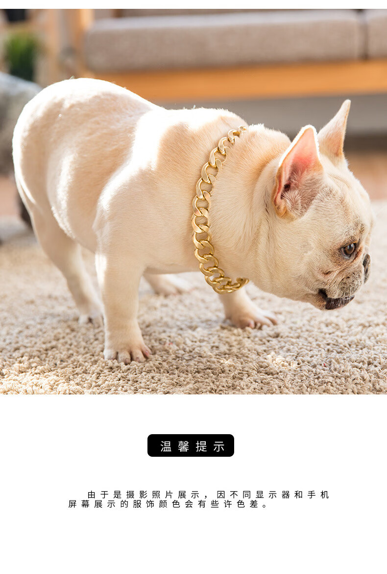 泰迪巴哥法斗狗狗恶霸大金链子 中小型犬项圈宠物项链饰品金属配饰