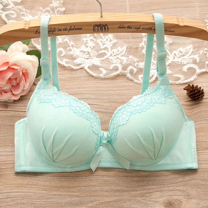 文胸套装聚拢内衣学生初高中少女小胸发育期无钢圈定型防下垂胸罩 661
