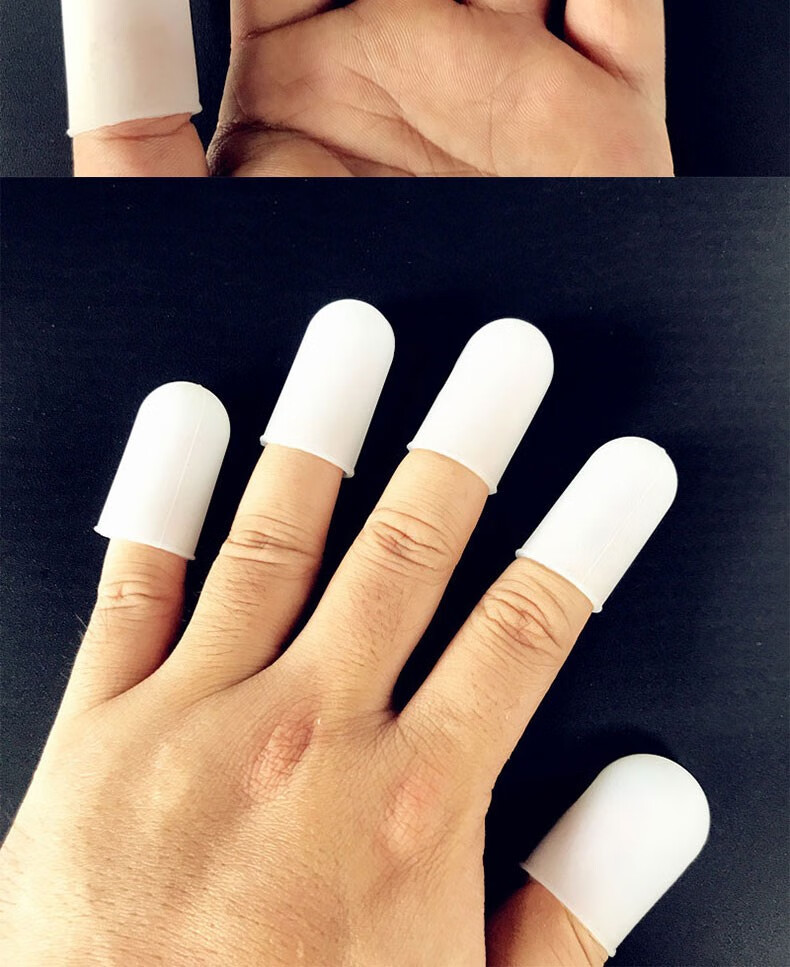 防烫硅胶手指套5只装隔热防滑手指保护套烧烤护指器电子厂手指器