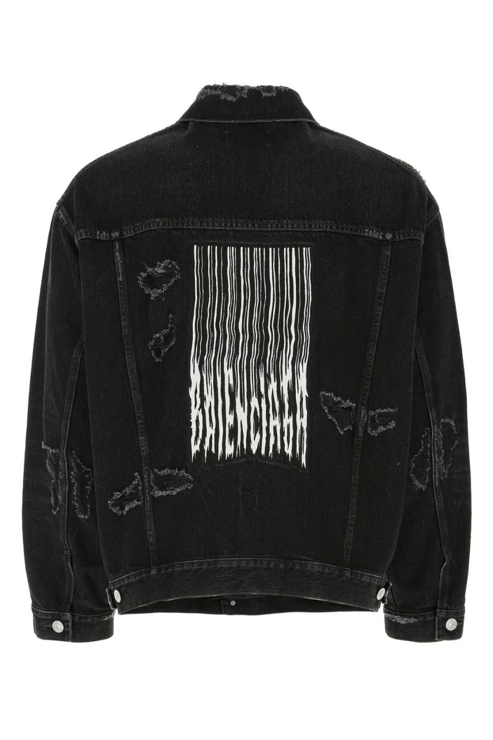 balenciaga巴黎世家男士牛仔休闲外套664329tbp471055黑色xs