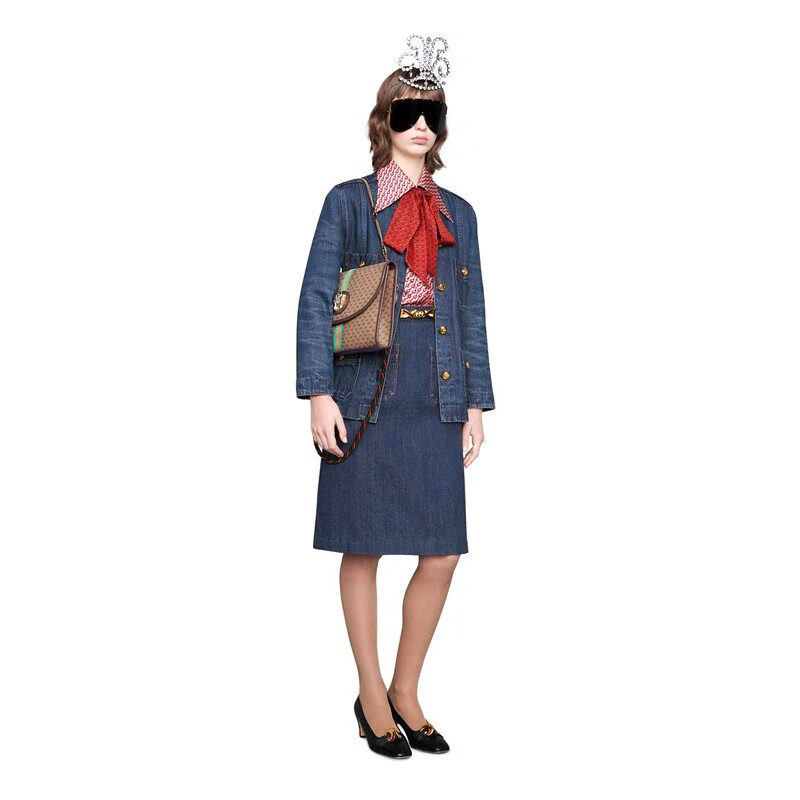 【秋尚新】【品质保证】古驰 (gucci) 女装超大造型牛仔夹克外套上装