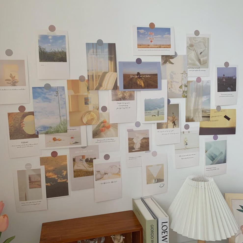 歌胜朗照片墙ins太文艺了30张ins风照片墙卡片卧室书桌贴画宿舍寝室