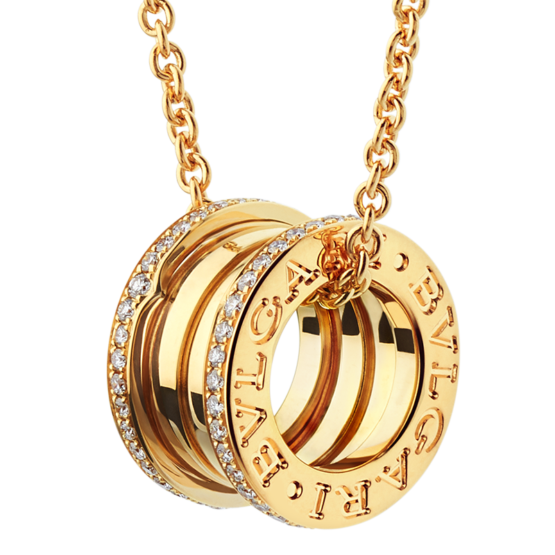 奢侈品 饰品 宝格丽(bvlgari) 宝格丽bvlgari项链18k黄金边缘镶钻钻石