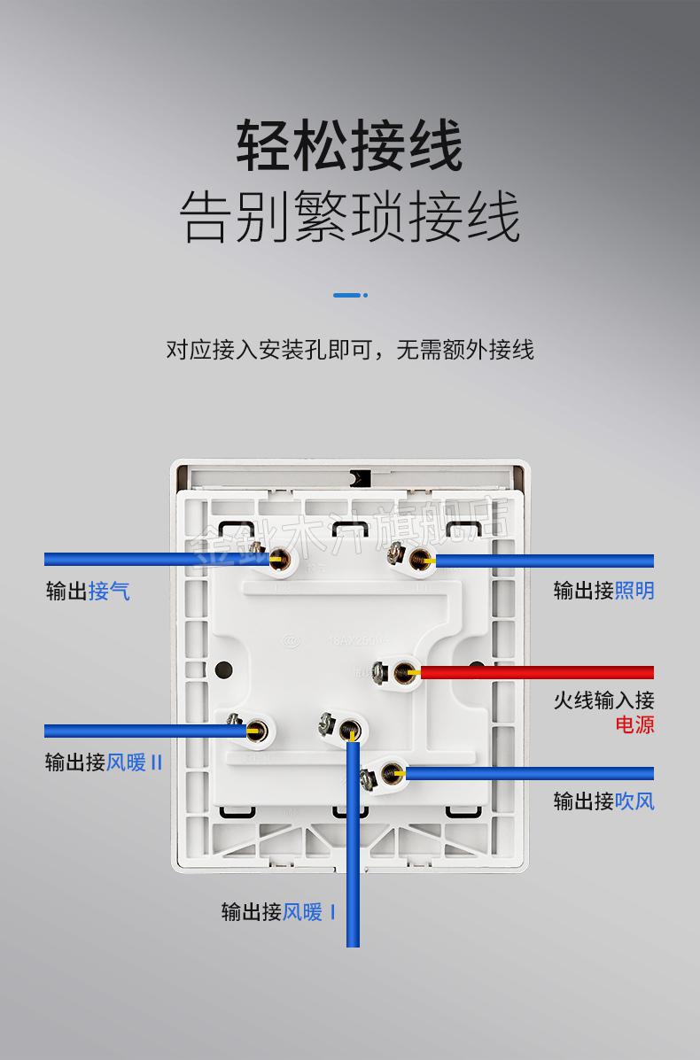 2022新款公牛浴霸开关五开滑盖浴室卫生间五合一暖风机通用风暖防水