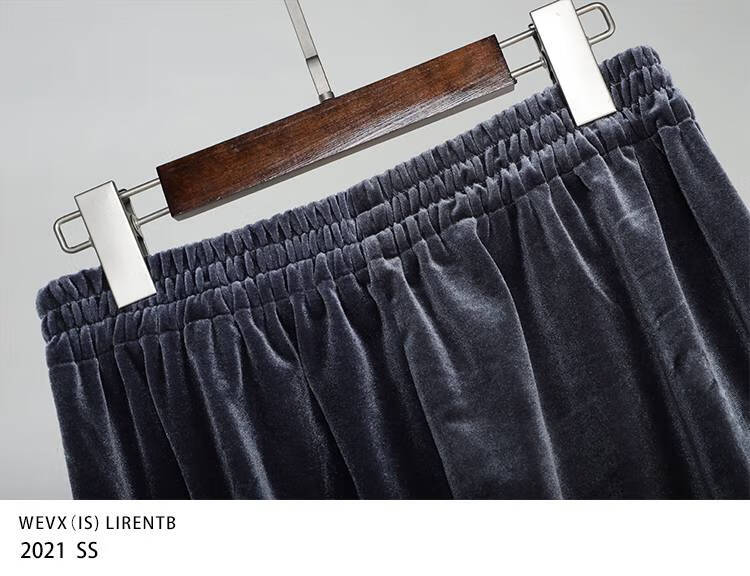 汤米伍德present丝绒裤男gl高街宽松休闲裤子男裤垂感阔腿长裤男