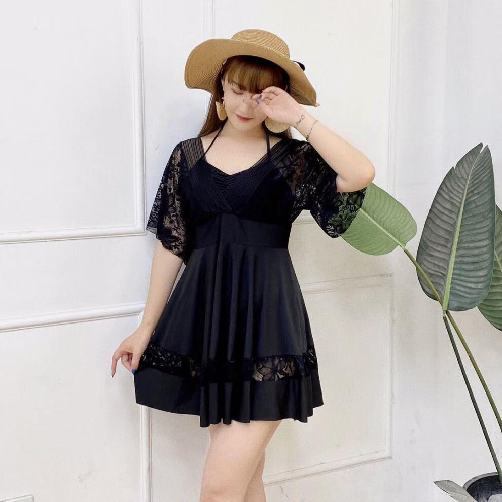 大码泳衣女遮肚微胖妹妹遮肉显瘦保守度假泡温泉泳衣胖mm胖妹微胖240