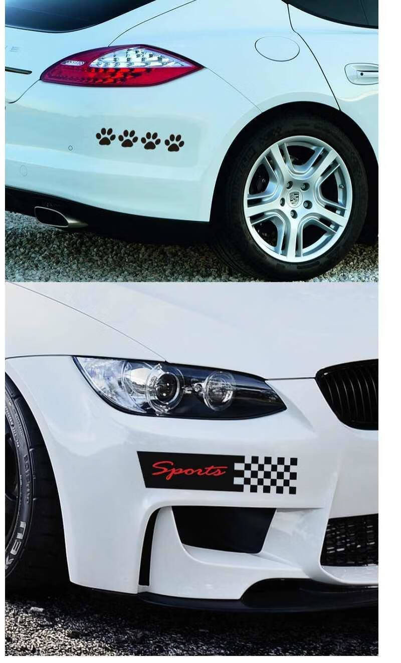 汽车车贴划痕个性车门贴汽车身拉花贴花全车装饰贴纸遮挡羽毛防水 狗