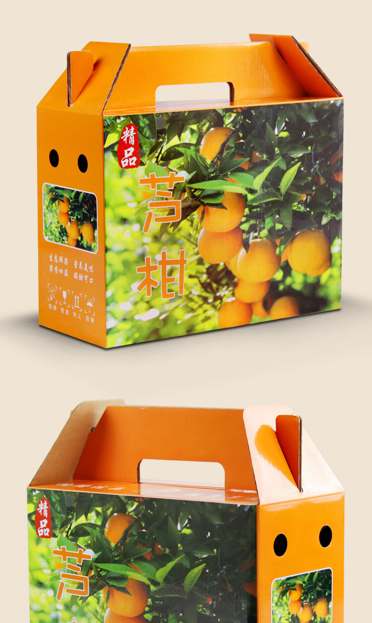 画尚(halsanr)新款芦柑包装盒柑橘子水果礼品盒椪柑桔子包装盒纸箱彩