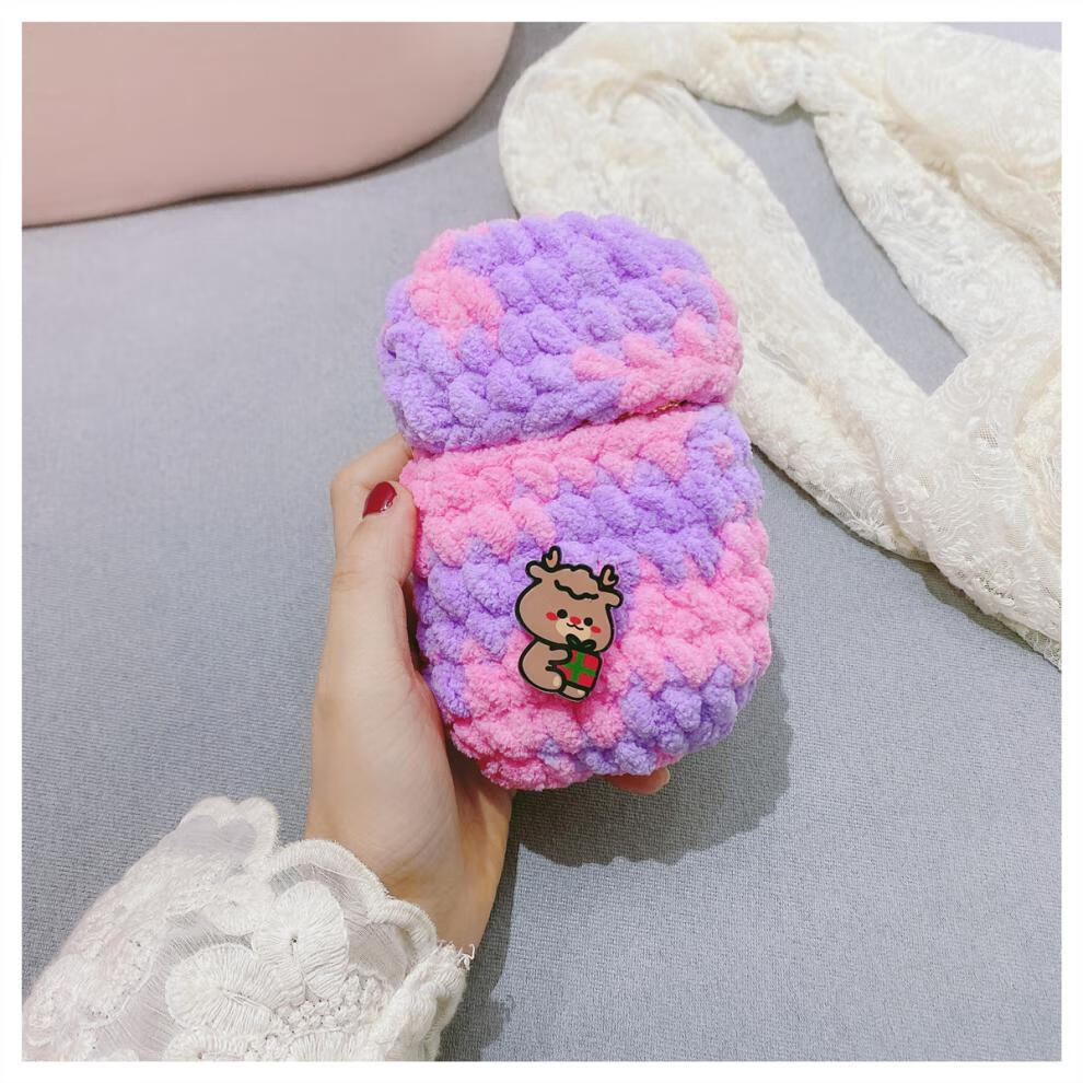 法雀卡通可爱创意小熊手工编织diy烟盒材料包送男友手织毛线软烟壳套