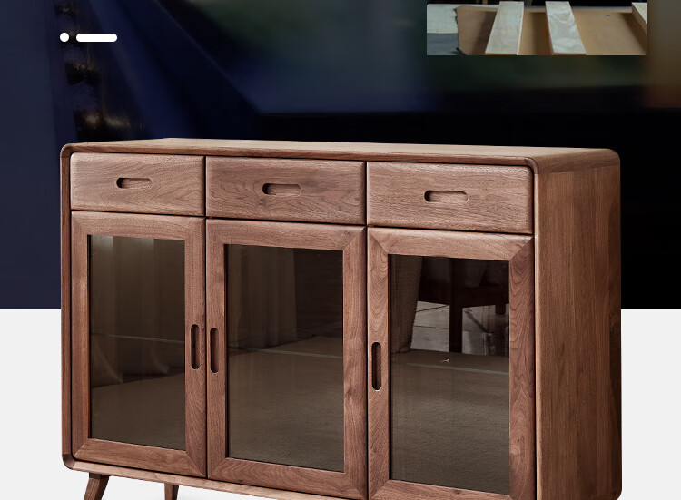 纯实木家具美国黑胡桃木酒柜功能柜 北美黑胡桃木 整装【图片 价格