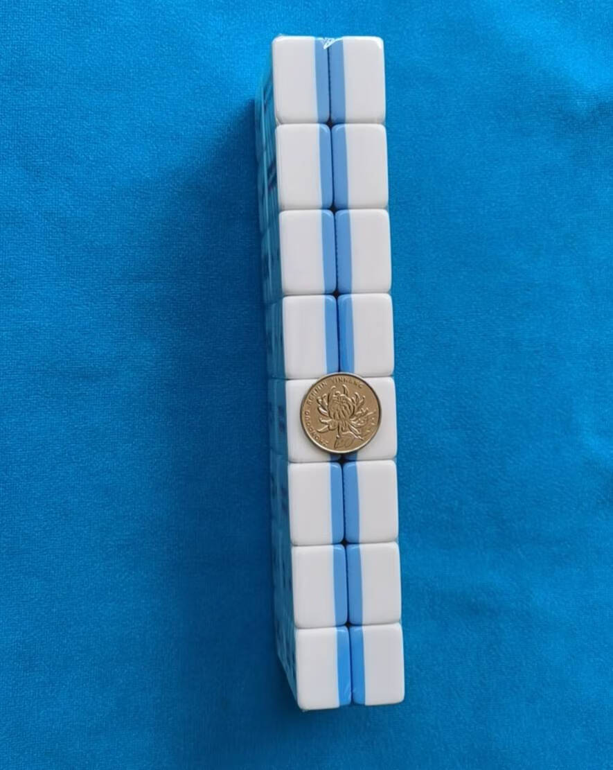 牌九骨牌 牌九牌骨牌大号高档密胺竹丝顶牛家用亚克力牌九 34牙色无盒