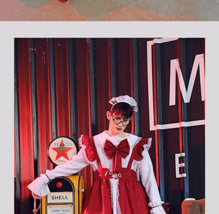 日系女仆洛丽塔cos服男生女仆装男生穿男仆装coslolita裙胖200斤