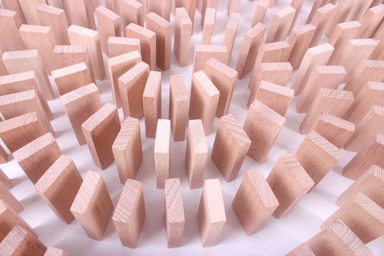 【保价618】多米诺骨牌1000片以上大号儿童榉木原木色1000片天然木制