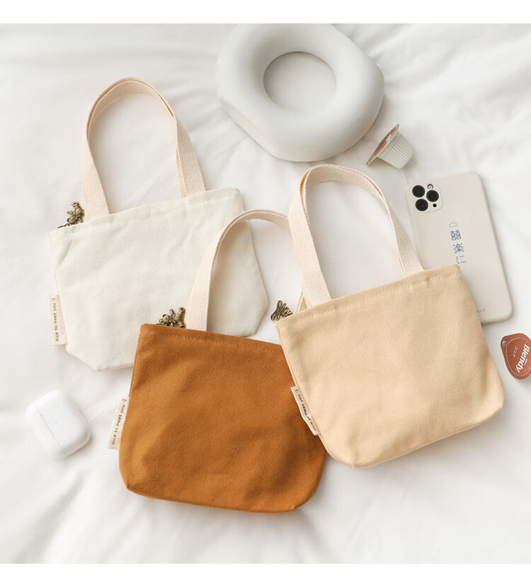 小帆布包女简约新款单肩包小迷你糖果色色帆布小手提包女布包简约文艺