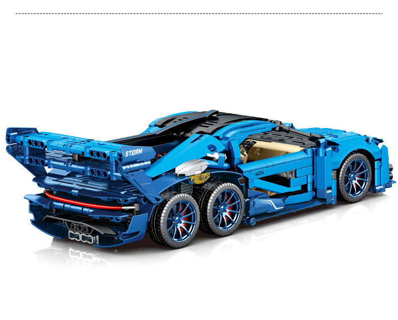 森宝积木超跑赛车兼容小颗粒拼装玩具男孩儿童生日礼物 701001改电