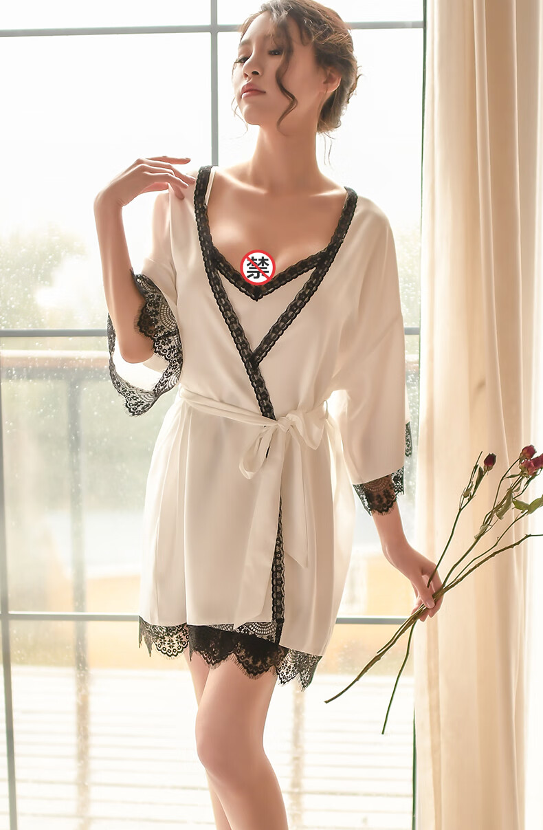 情趣套装女诱惑制服cos性感睡衣浴袍透明睡裙三点式开档免脱情趣短裙