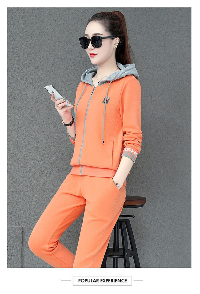 女装新款休闲运动服套装女士春秋2021新款宽松两件套时尚卫衣韩版套装