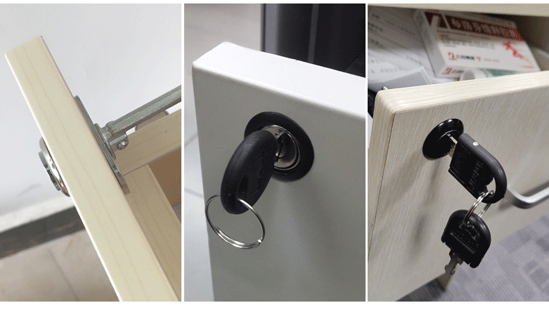 办公桌抽屉锁三联锁三连锁文件柜子锁芯办公桌锁通用联动锁柜子锁