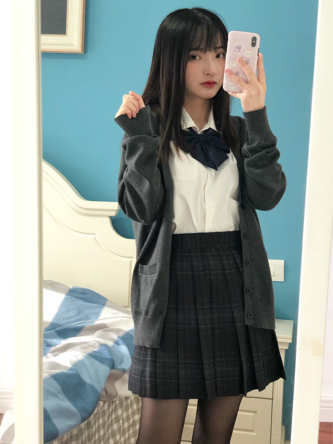 jk制服秋冬半身裙日系套装毛衣开衫外套学生校服学院风开衫裙冬季女