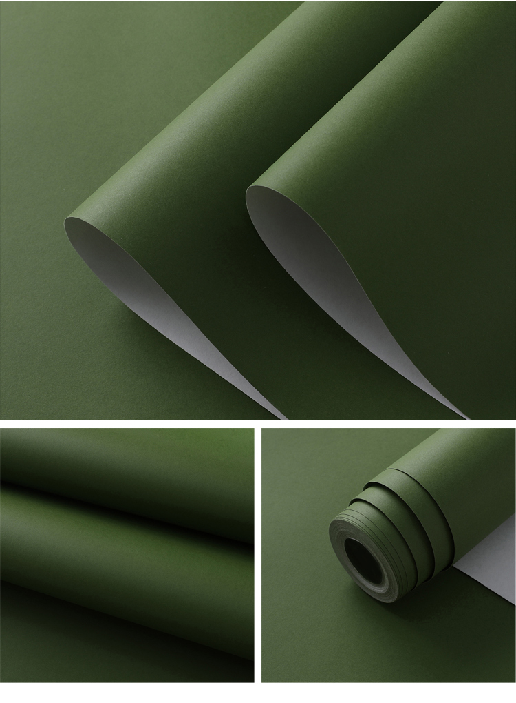 北欧简约纯色素色墨绿色灰色防水墙纸咖啡厅服装店理发店壁纸浅灰色仅