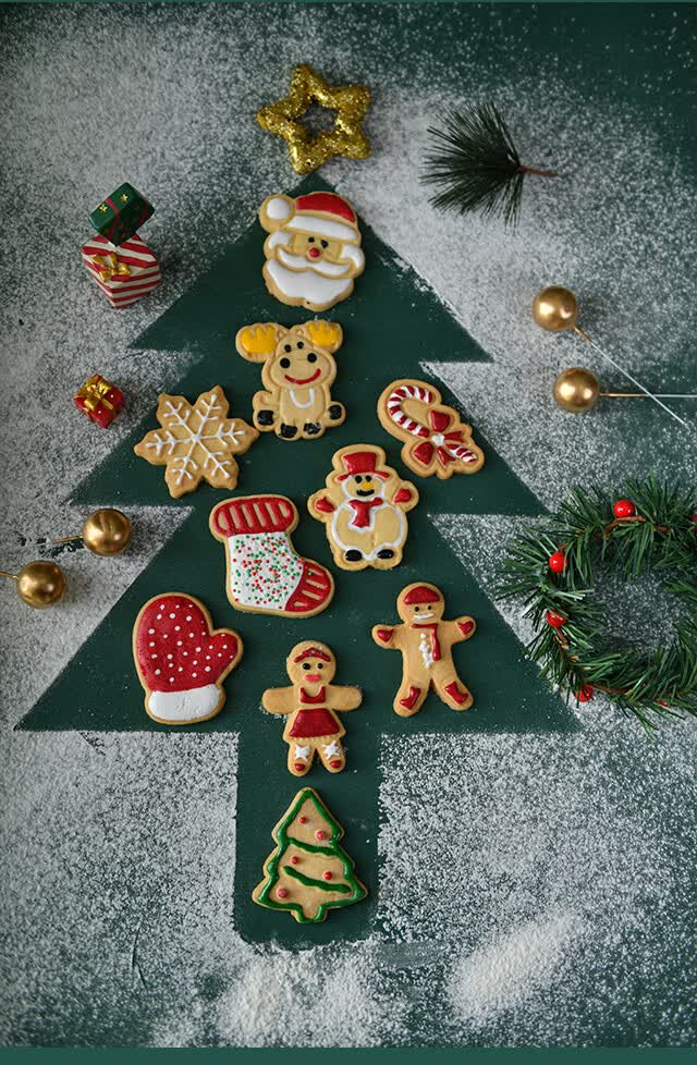 圣诞节礼品手工姜饼人曲奇饼干糖霜单枚幼儿园儿童礼物高颜值零食