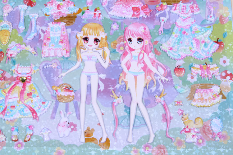 儿童女童孩双层换装贴纸立体场景公主换衣服卡通泡绵趣味贴画 aet系列