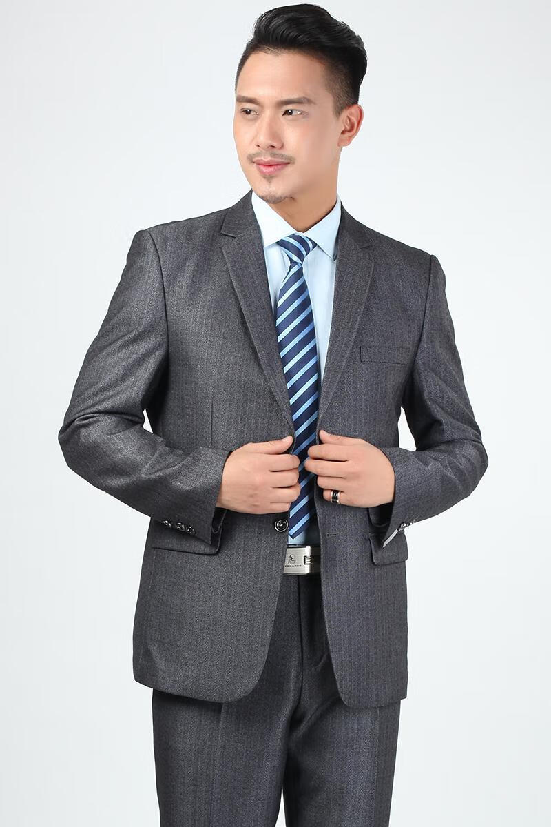 【精品男装】2020新款中老羊毛西装套装男秋冬父西服
