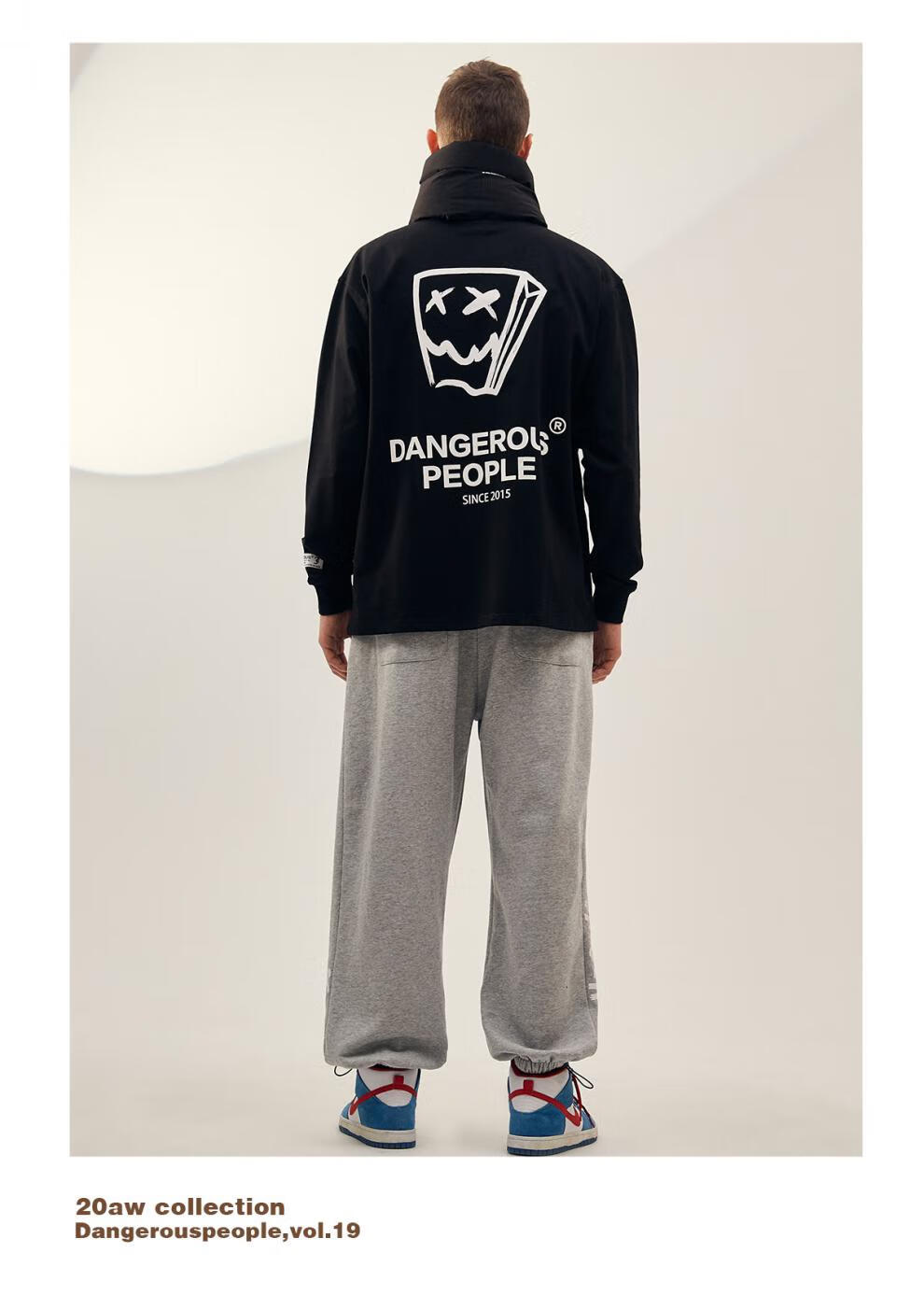 dangerouspeople 薛之谦dsp字母印花羽绒围脖潮流情侣保暖围巾 黑色