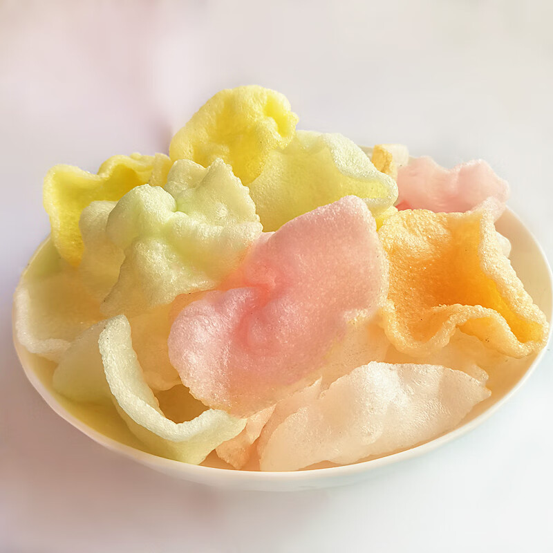 虾片自己炸油炸虾片原料龙生鲜膨化食品大连特产原色彩色零食彩色5斤