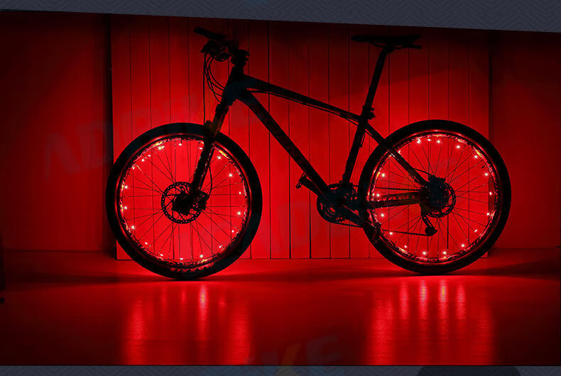 自行车风火轮车轮死飞七彩灯装饰山地车辐条灯led警示灯单车装备 七彩