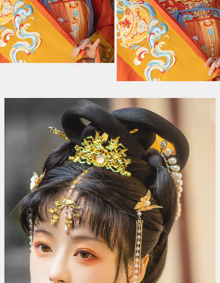 唐妮汉服假发包飞天发髻古装假发一体式发髻唐朝双头古风垫发包造型yd