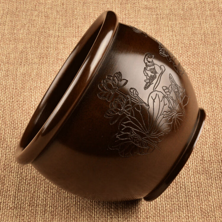 大明宣德直耳三足紫铜香炉家用居室仿古做旧凤眼炉聚财缸炉铜制品摆件