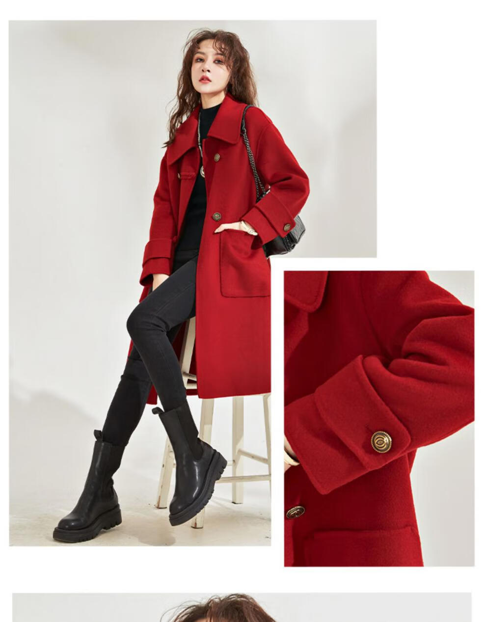 暖冬流行新品红色双面羊绒妮子大衣女中长款2020年新款过膝高端秋冬季