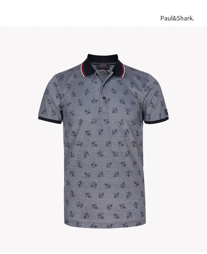 【礼物】paul&shark 保罗鲨鱼男士时尚休闲翻领短袖t恤polo衫e18p1244