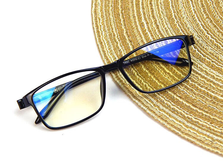 超轻tr90无螺丝近视眼镜框男女全塑料眼镜学生可配睛镜架方框蓝色 黑