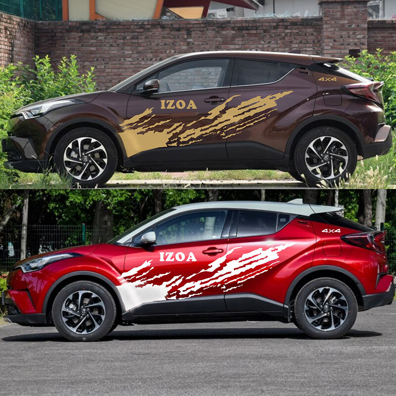 适用于丰田奕泽izoachr车贴拉花遮痕彩条chr车身装饰纸个性贴画原厂