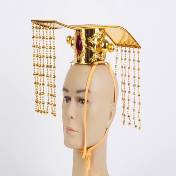 hotkeke古代帝帽子平顶头冠影视帽子玉大帝秦始帽垂帝拍照表演帽子