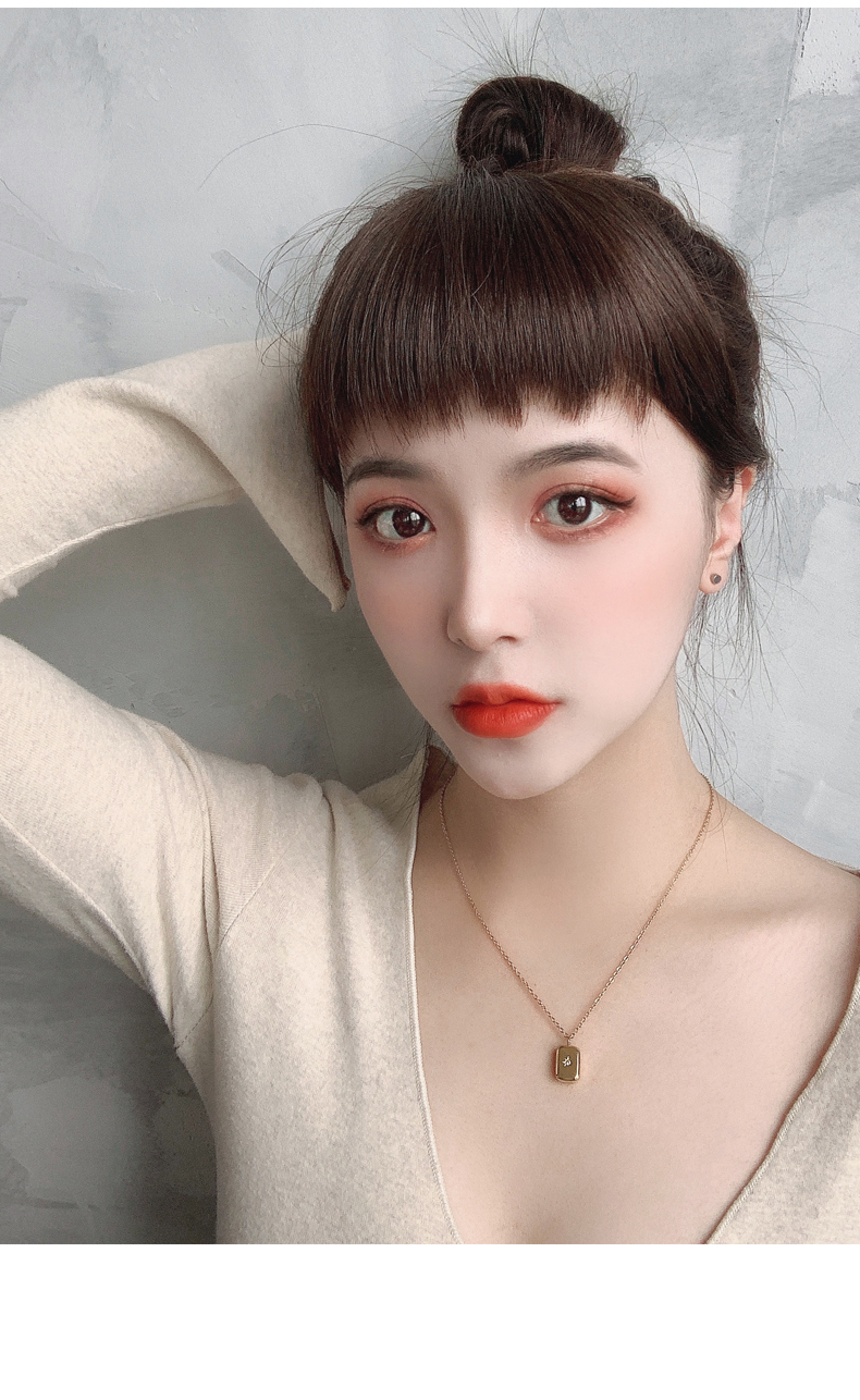 个性狗啃刘海假发女日系二次元真发短发假刘海假发片隐形无痕自然 深