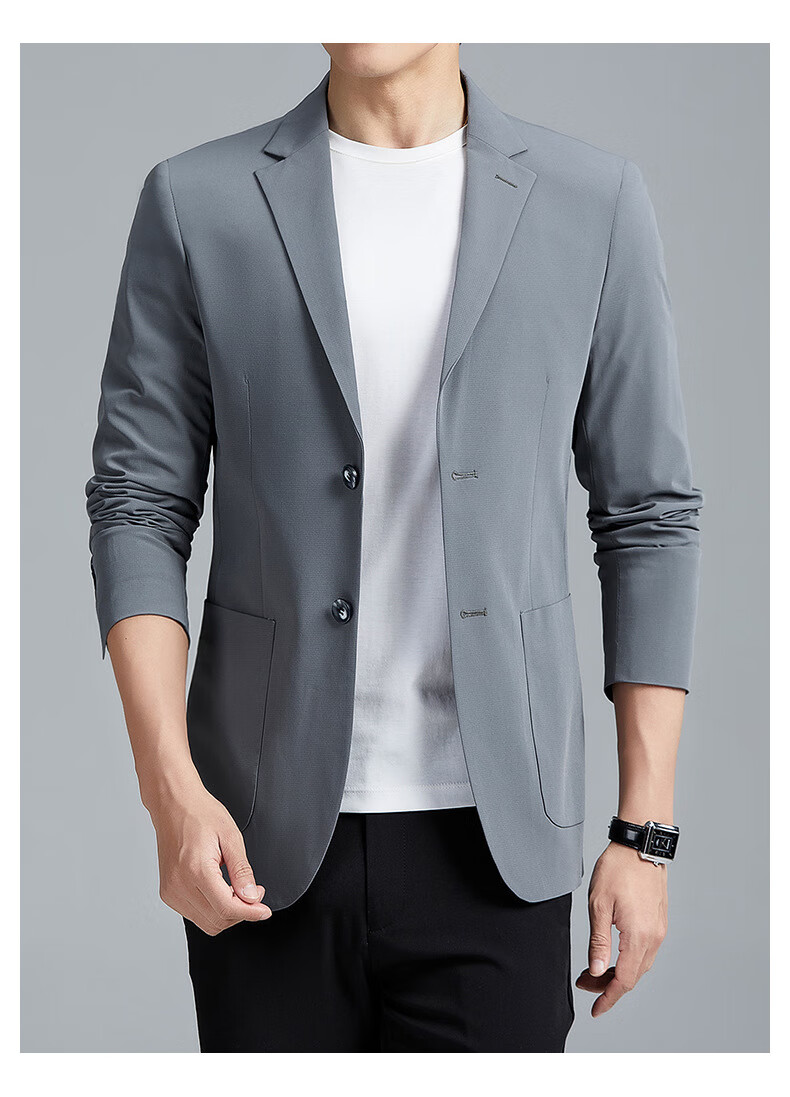 金盾(jindun)秋季新款西服男士商务休闲西装男士外套修身单西服男轻奢